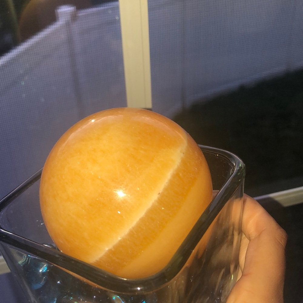 Orange calcite sphere